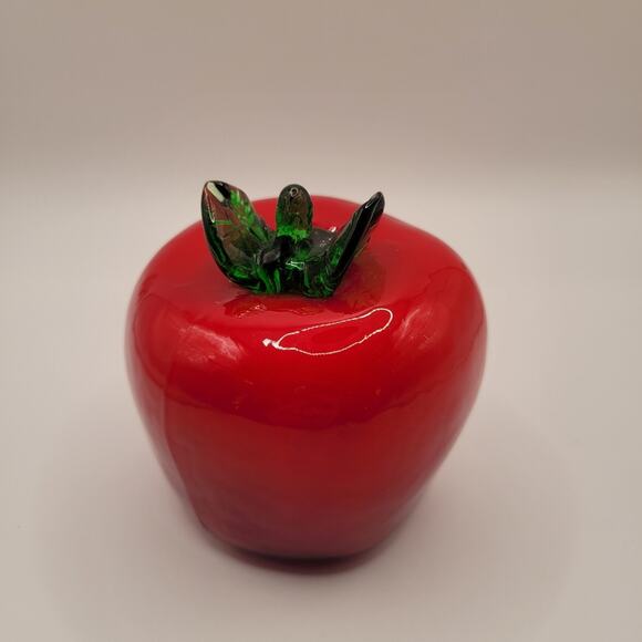 Vintage Blown Art Glass Apple Fruit Thanksgiving Cornucopia Decor - Picture 3 of 5